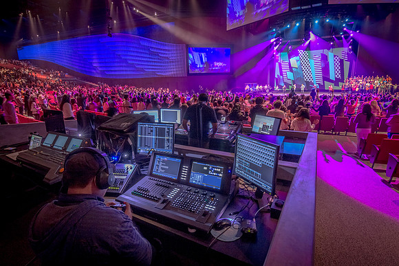 Behind the concert